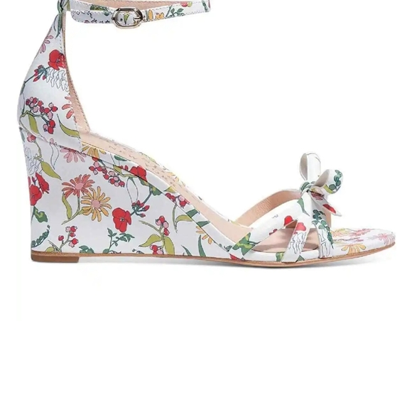 NWT Kate Spade New York Wedge Floral Ankle Strap Garden Heels Summer Sandals - Picture 13 of 15